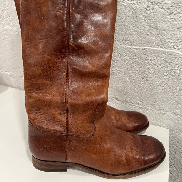 🛍️Frye⚡️Melissa Button Cognac Leather Knee High Boot Western Riding 11 - Picture 7 of 15